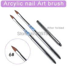 TSZS 2pcs/Lot- 6 Kolinsky Sable Brush Nail Art Builder Design for acrylic