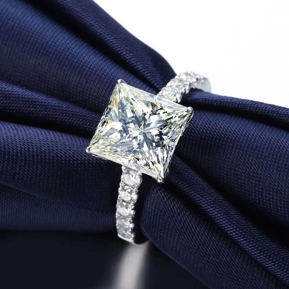 Beautiful Princess Cut 2ct CZ Wedding Engagement Ring !!! Crystal Clear, Bright, Super Faceting!!!