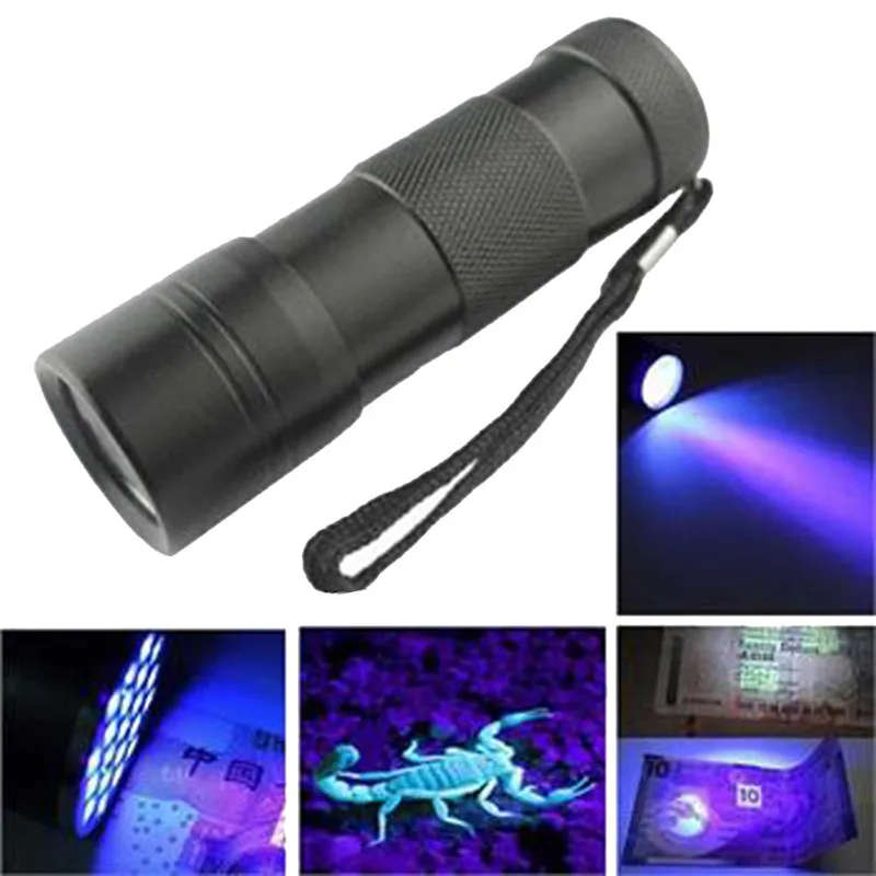 UV Ultraviolet 12 LED Blue light flashlight Torch