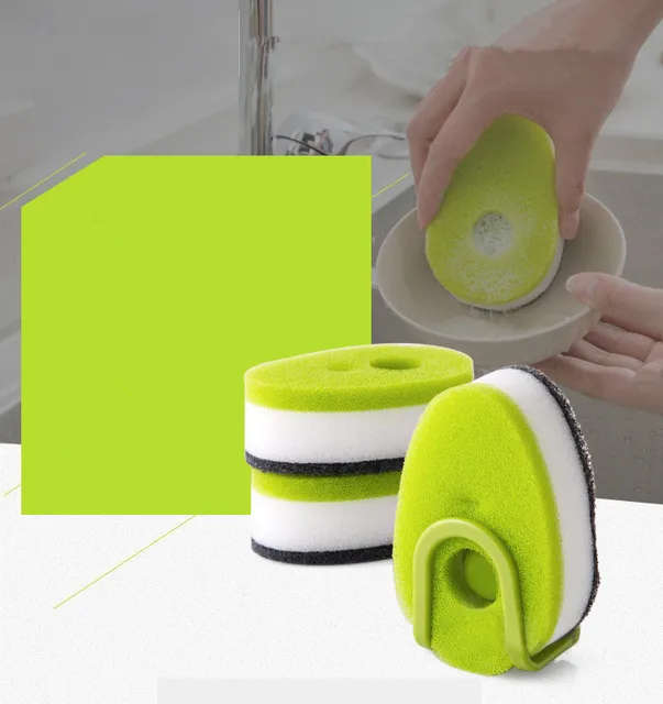 Scouring Sponge With Soap-Dispensing Capsule, Pack Of 3