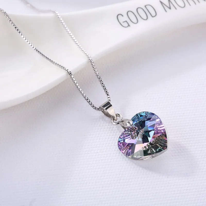 GENUINE Heart Necklaces Pendant Crystals From SWAROVSKI -  Crystal Virtual Light