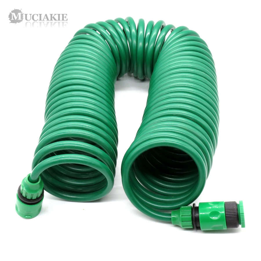 15m Coiled Garden Hose & Attachement Kit