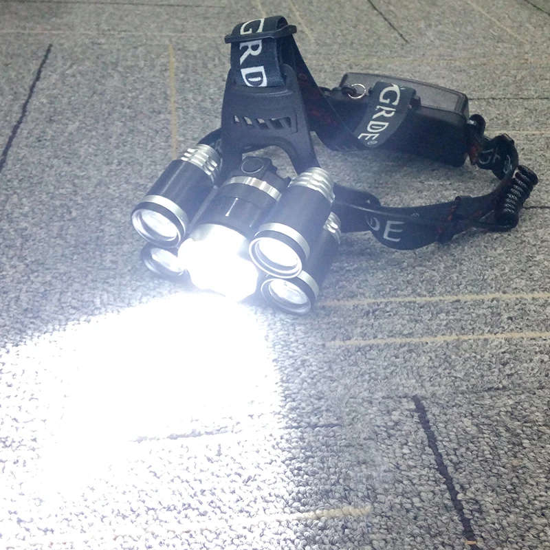 5 Led Bulbs Flashlight Head Rechargeable