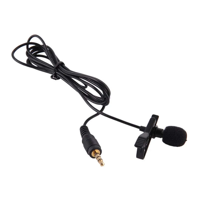Portable Clip-on Lapel Lavalier Microphone 3.5mm Jack Hands-free Mini Wired Condenser Microphone for
