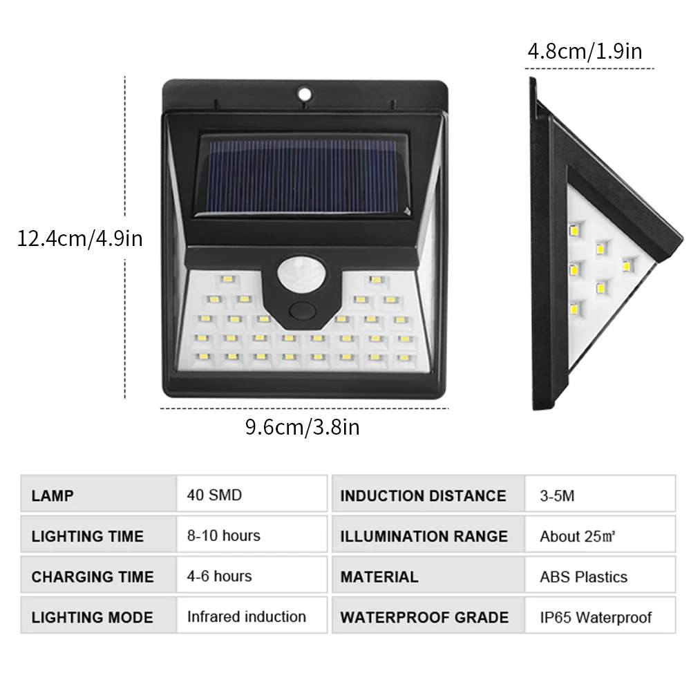 40LED Solar Wall Light T-2866