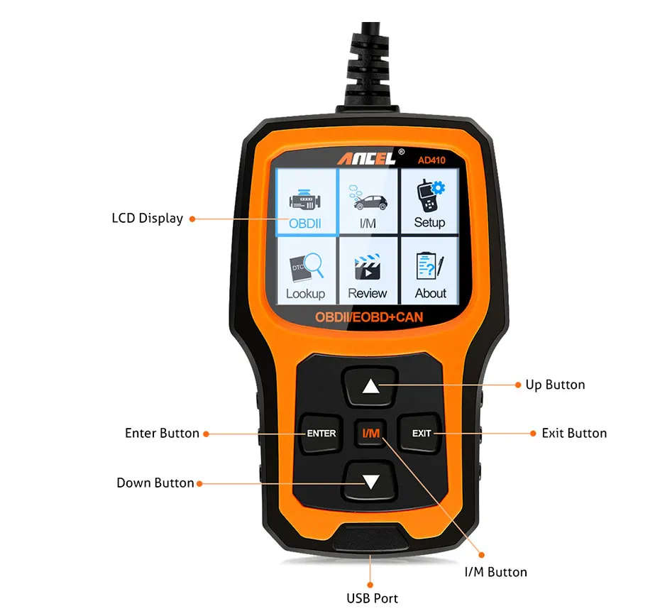 OBD2 Scanner Car Code Reader OBD Automotive Scaner OBDII Vehicle Ancel AD410 in Russian OBD 2