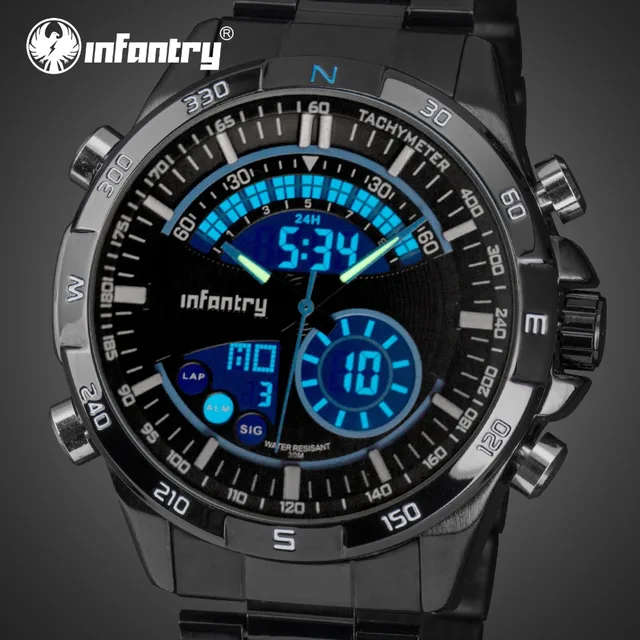 INFANTRY MILITARY CO. Chrono Master Dual Time Alarm Watch Brand new BOXED, FULLY LOADED!