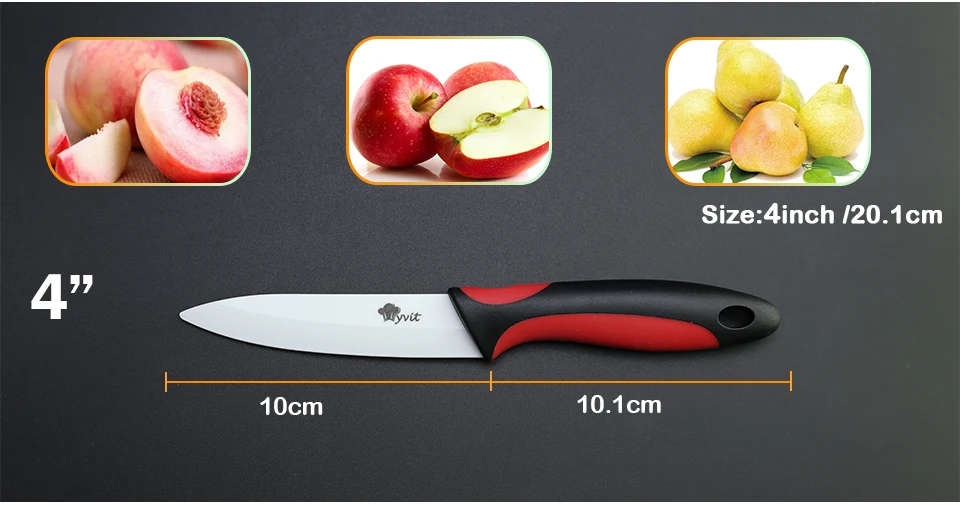 Kitchen Knife Ceramic Knife Cooking set 3" 4" 5" 6" inch + peeler White Blade Paring Fruit Vege Chef