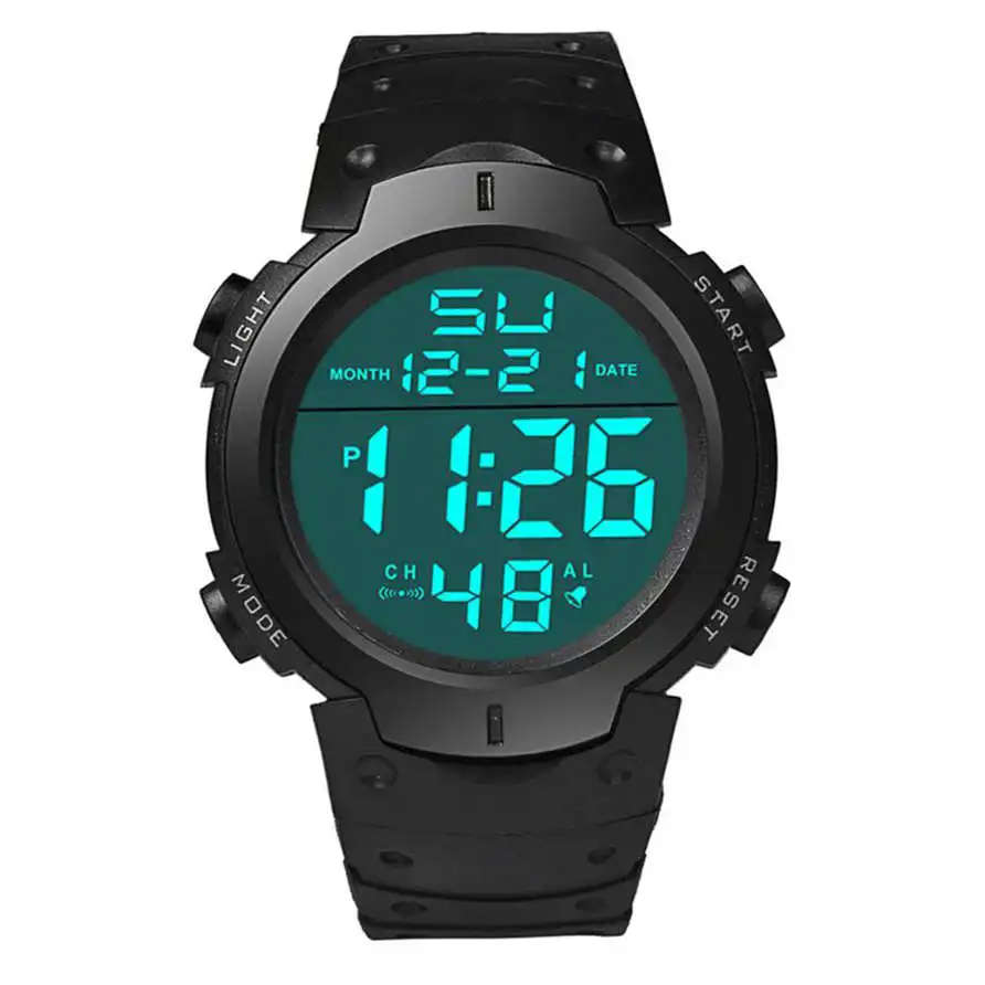 Hot Unique Men's Digital Watch-Black.
