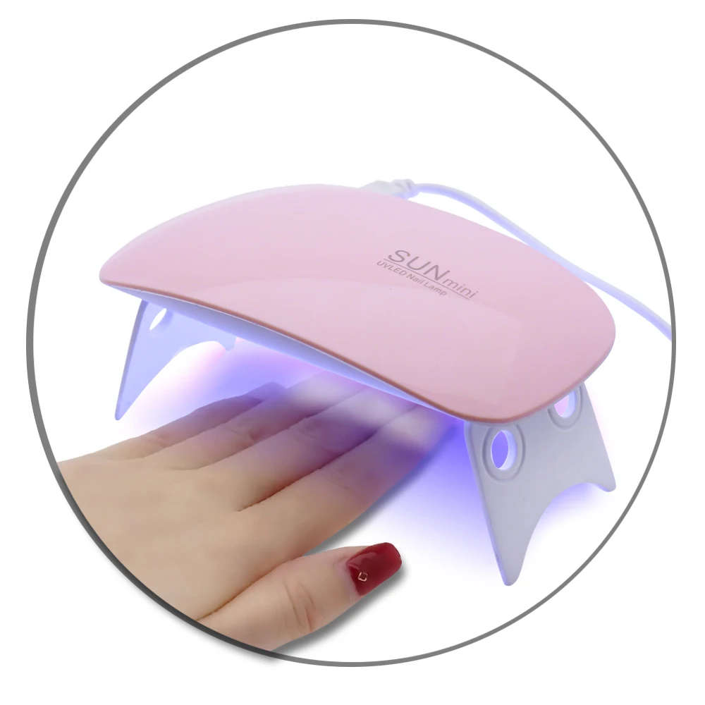 LED Mini Gel Nail Lamp 6W Portable USB Charge Gel Fast Dry Nails Gel Manicure