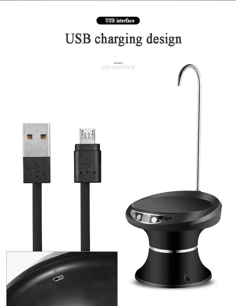 Bottled Water Pumping USB Rechargeable Water Dispenser Household Electric Pure Bucket Water Pressure