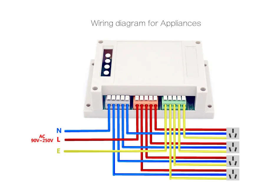 Sonoff 4CH Automation Modules WIFI Switch Smart  Wireless On/Off Remote Control Switches 10A/2200W