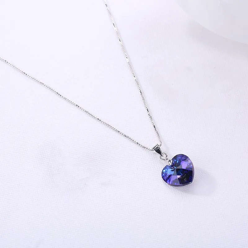 GENUINE Heart Necklaces Pendant Crystals From SWAROVSKI -  Crystal Heliotrope