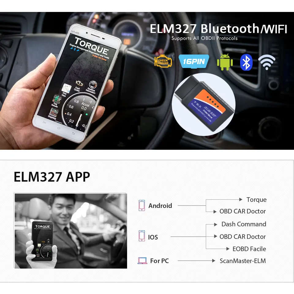 ELM327 OBD2 USB Diagnostic Scanning Tool