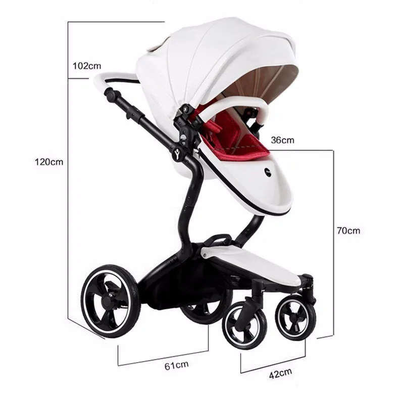 Brand New 2019 Foofoo Baby Stroller Top Landscape Can Change Into Leather Sleeping Basket