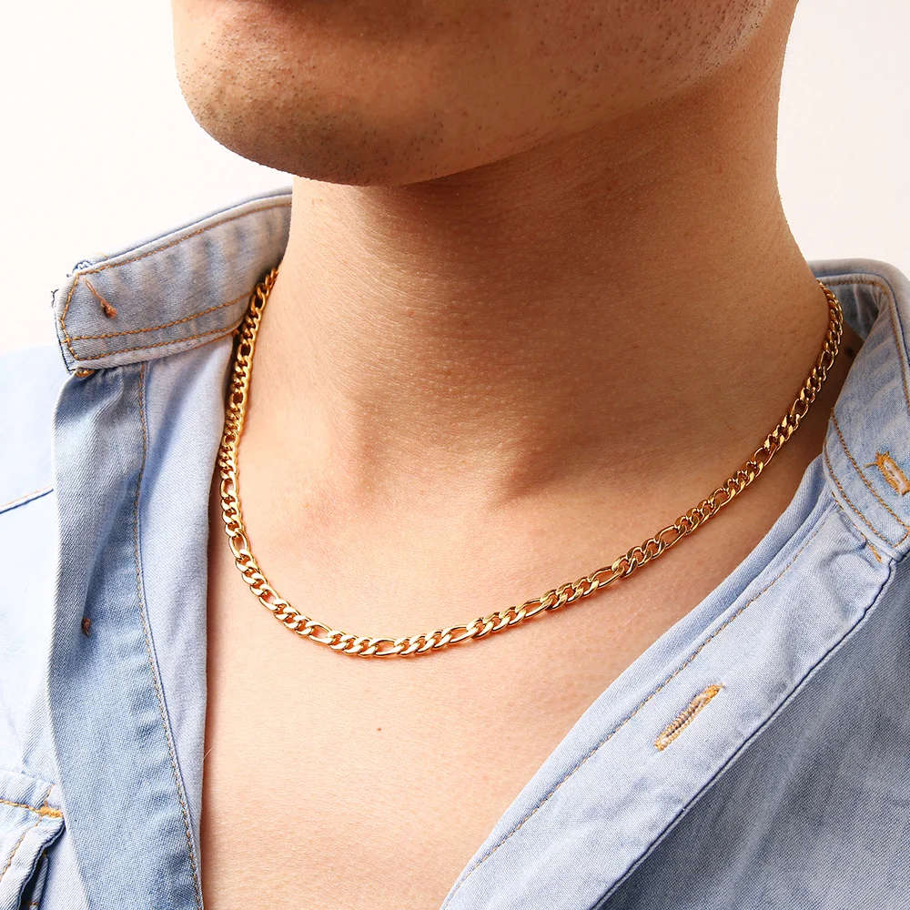 Retail Price R 1299 / Genuine Stainless Steel Necklace For Man Women Gold Color