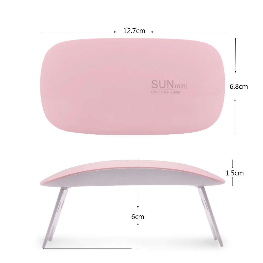 LED Mini Gel Nail Lamp 6W Portable USB Charge Gel Fast Dry Nails Gel Manicure