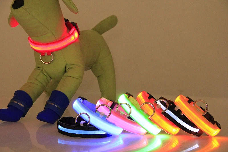 LED Glowing Dog Collars for After Dark.