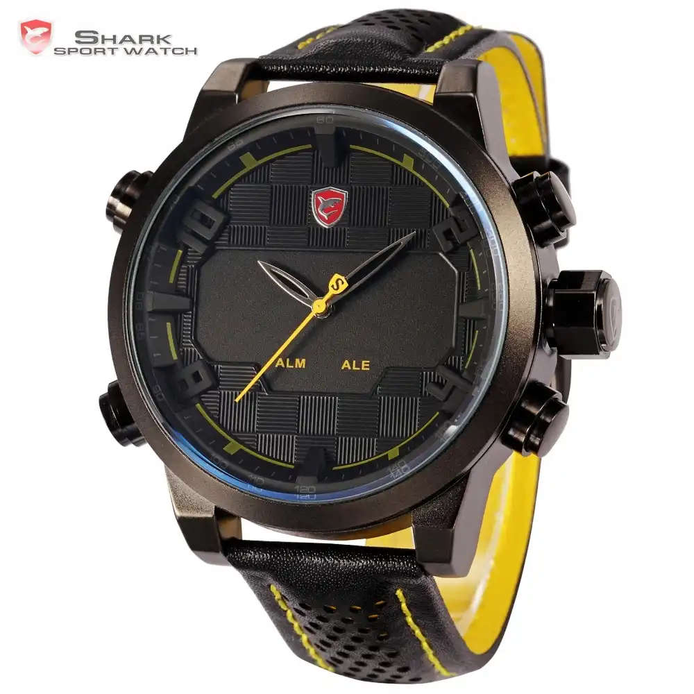 SHARK The Gulper shark Dual Analog/Digital Dual Movement 50MM Watch BRAND NEW