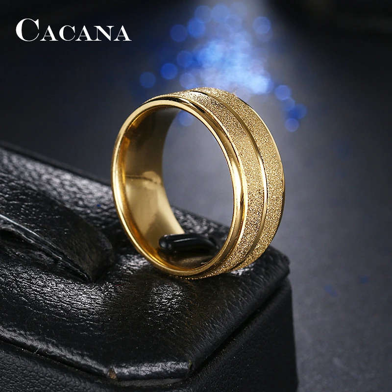 Retail Price R 850 / Genuine Stainless Steel Wedding Engagement Ring Gold Color Size 9