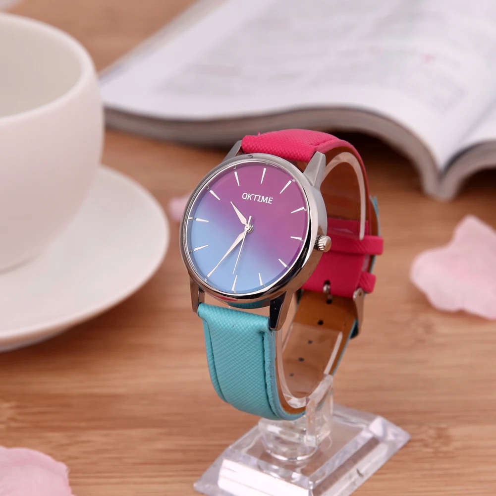 Casual Candy Gradient Colour Womens Watch.