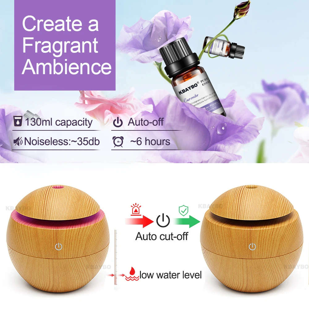 USB  Essential Oil Diffuser Ultrasonic Cool Mist Humidifier Air Purifier LED Night light