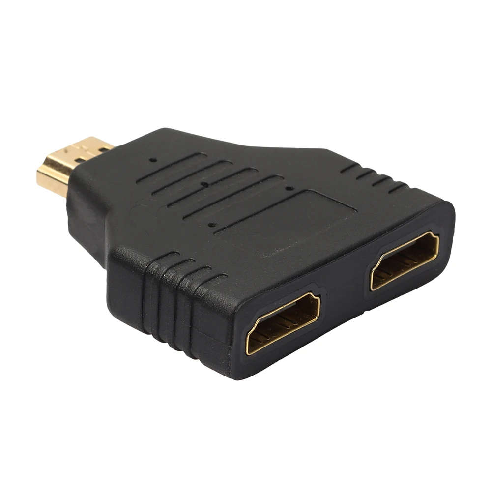HDMI Male to 2 Female 1 In 2 Out Splitter Adapter Protector Hi Speed 1x2 HDMI Splitter Converter