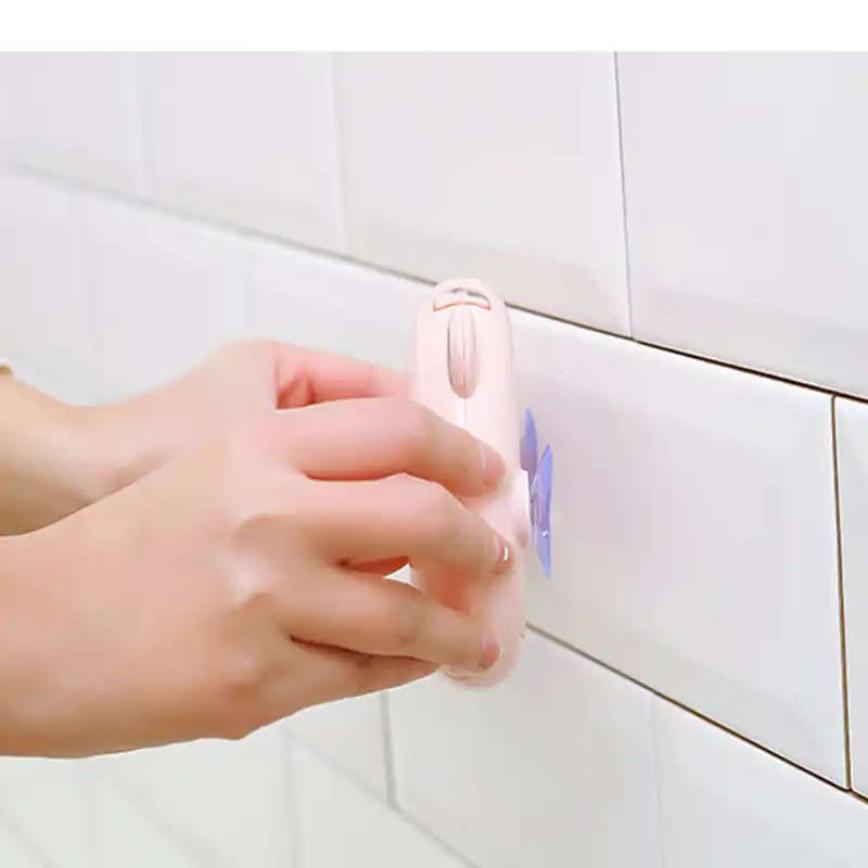 Stick On Bathroom Toothbrush Holder Doughnut Shaped Stand & Cup