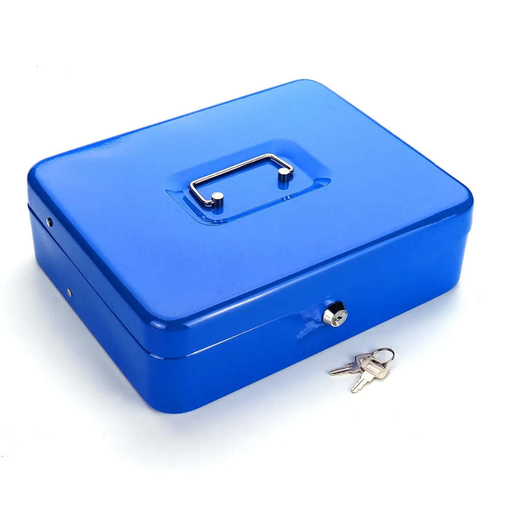 lockable metal money safe box with drawer