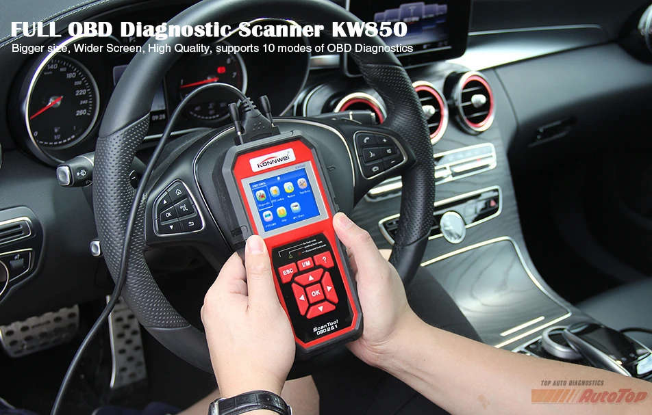 2018 Best OBD 2 Autoscanner OBD2 Scanner KONNWEI KW850 Full ODB2 Scanner Supports Multi-languages