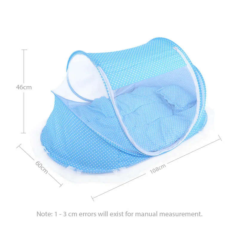 Portable Kids Comfortable Baby Travel Bed Sealed Repellent Mosquito Net Mattress Pillow