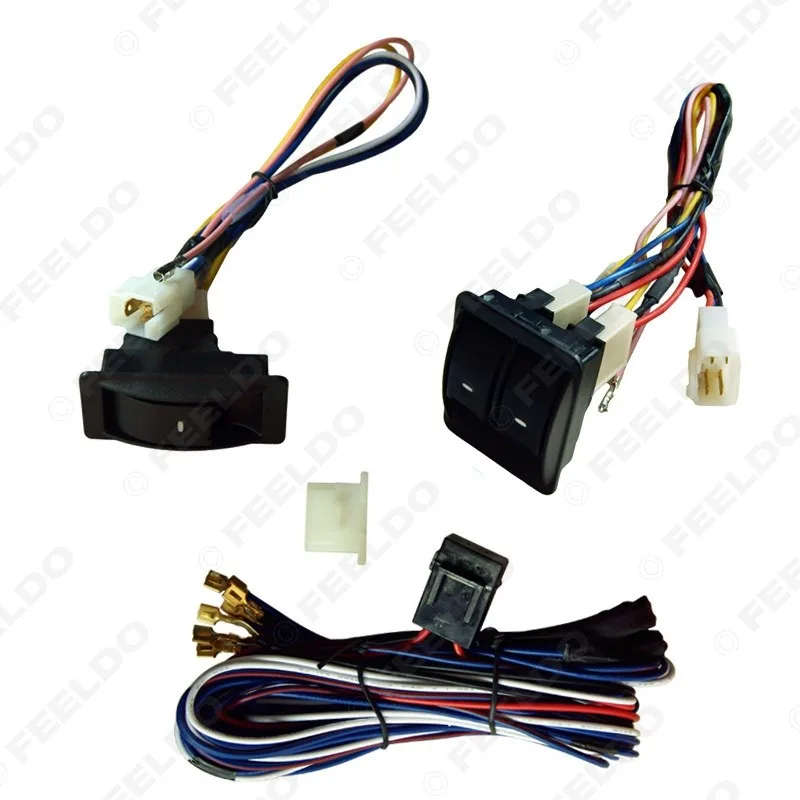 Universal Front 2-Doors Car Auto Electric Power Window Kits with Set Switches and Harness #FD-905 -