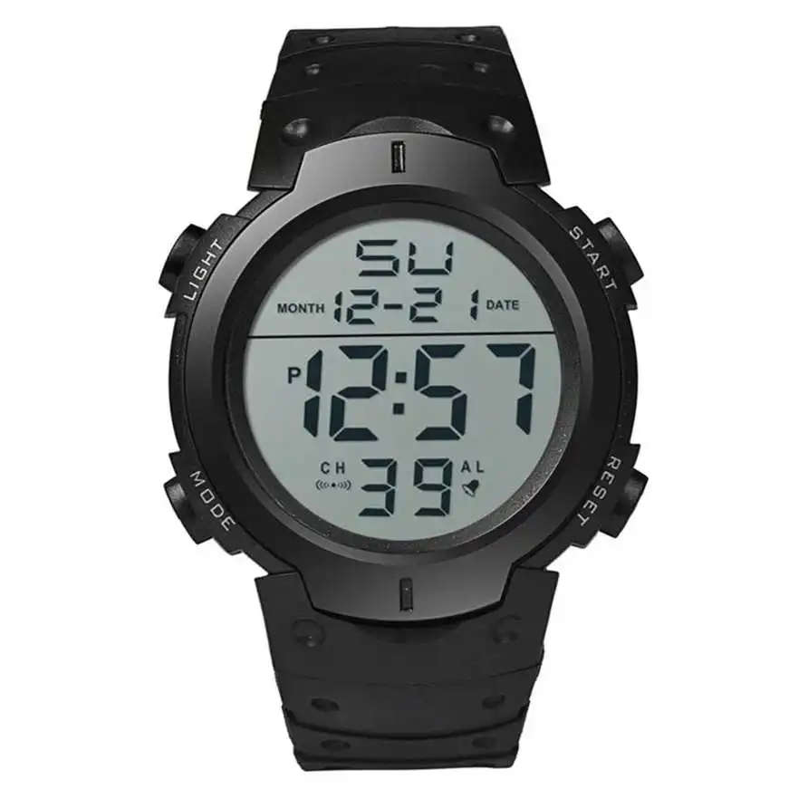 Hot Unique Men's Digital Watch-Black.