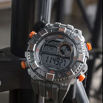 SMAEL Shock Proof Black/Orange Sport Watch 5ATM WATER RESISTANT **BRAND NEW**