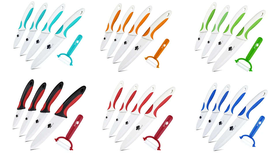 Kitchen Knife Ceramic Knife Cooking set 3" 4" 5" 6" inch + peeler White Blade Paring Fruit Vege Chef