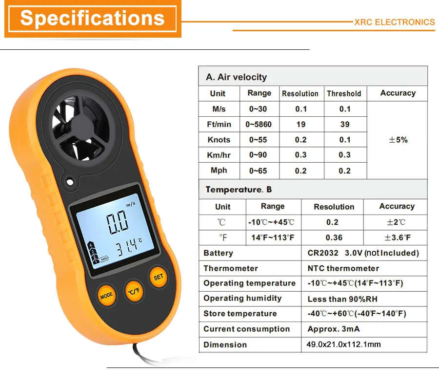 Wind Speed Anemometer