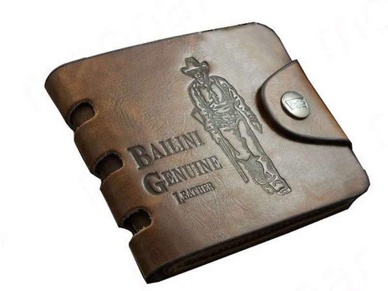 Top Quality Male Genuine Leather Brief Wallet Fashion Cowboy Card Holder Cowhide