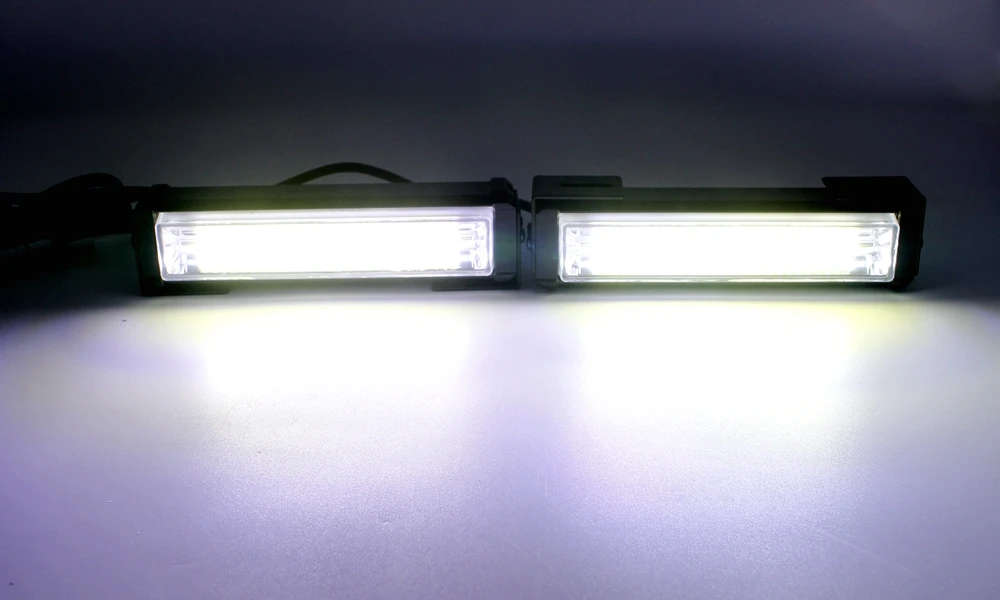 White COB LED Strobe Flash Warning Car Light Bar.