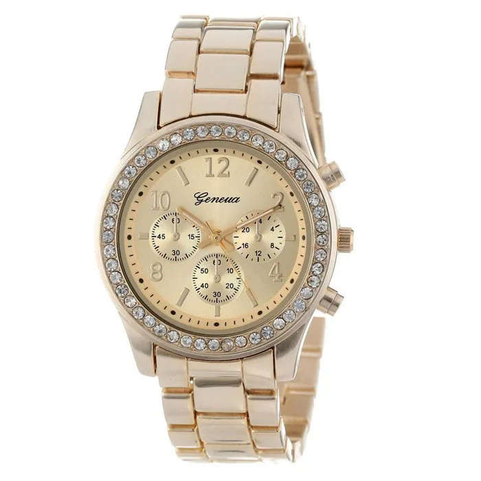 ***STUNNING*** Luxurious Ladies Gold/Silver/Rose Gold Stainless Steel Quartz CZ Wrist Watch