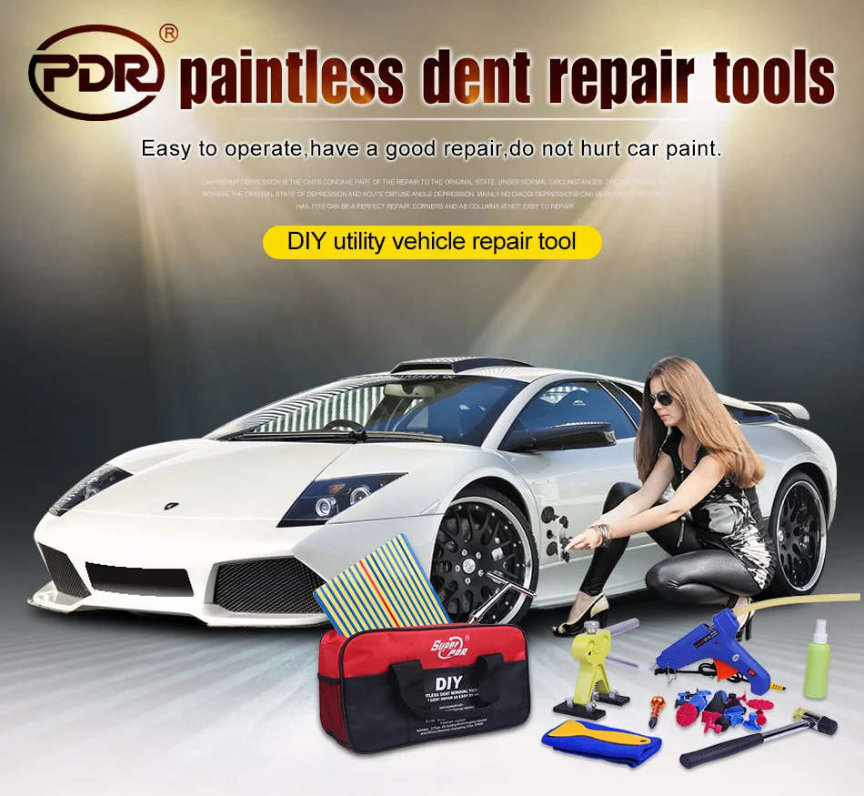 PDR Tools Kit Dent Removal Paintless Dent Repair Tools Car Dent Repair Straightening Dents
