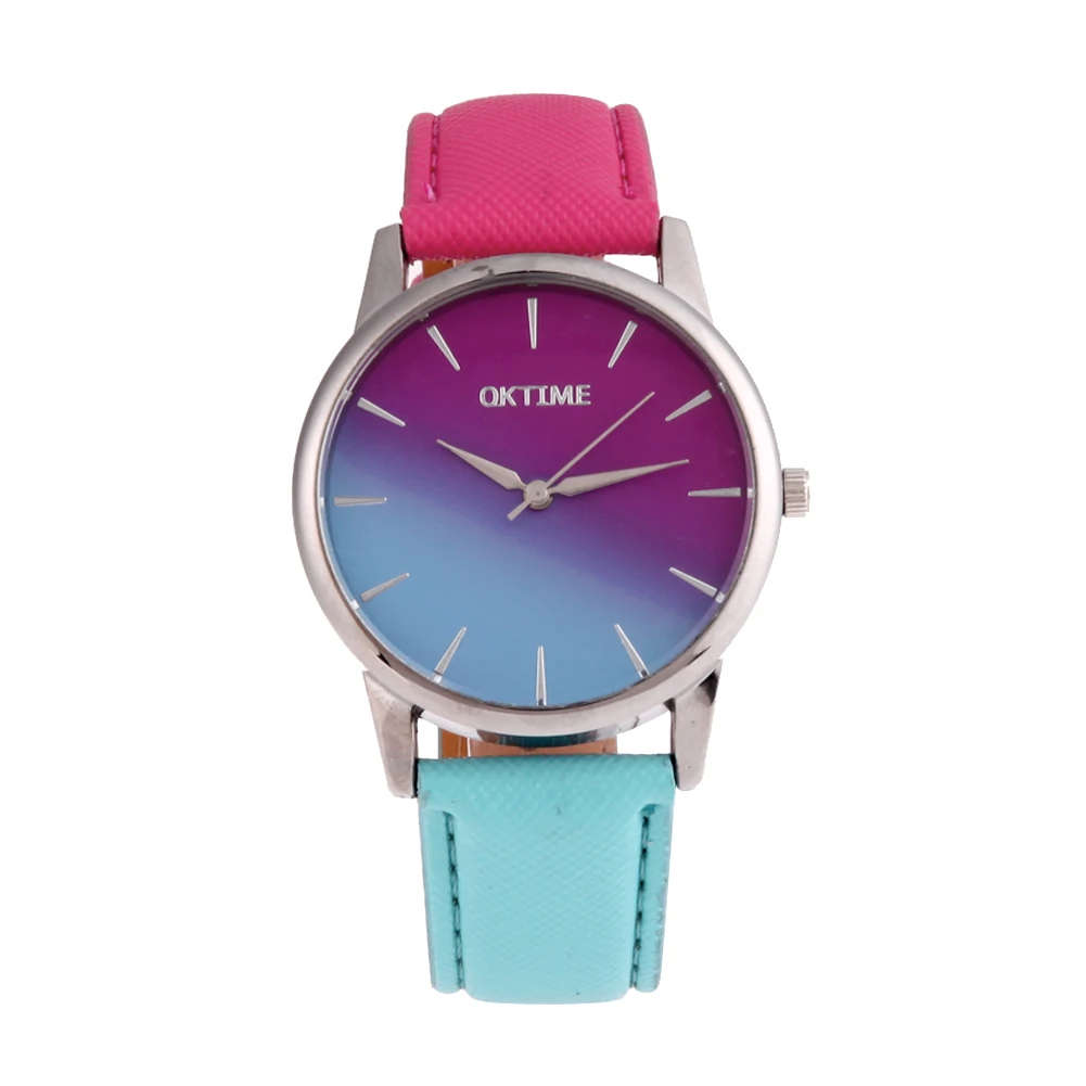 Casual Candy Gradient Colour Womens Watch.