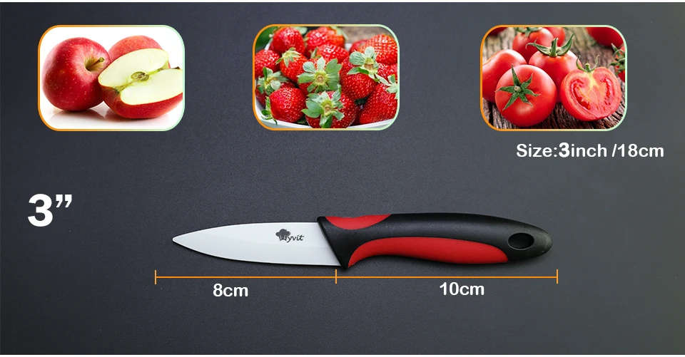 Kitchen Knife Ceramic Knife Cooking set 3" 4" 5" 6" inch + peeler White Blade Paring Fruit Vege Chef