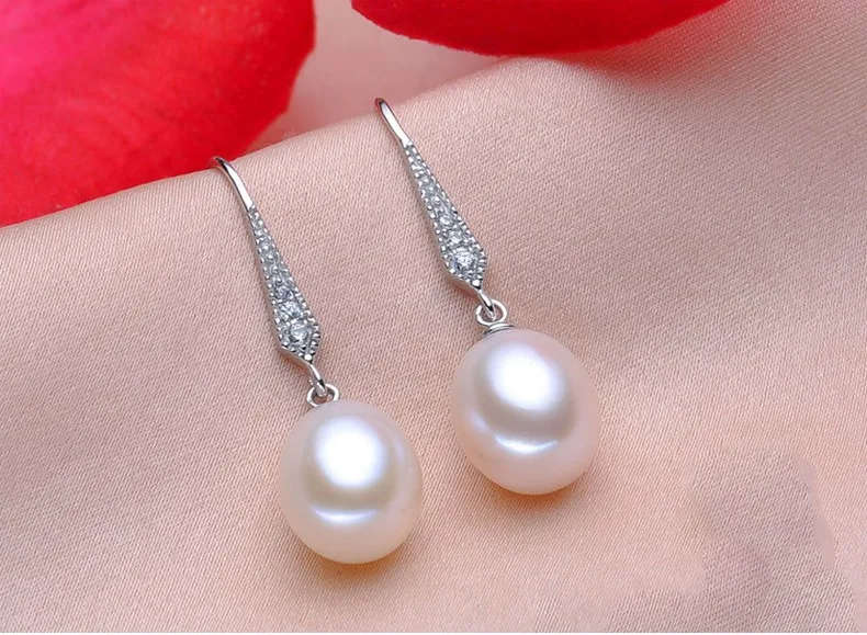 100% Natural Freshwater Pearl - Genuine 925 Sterling Silver Earring - Purple