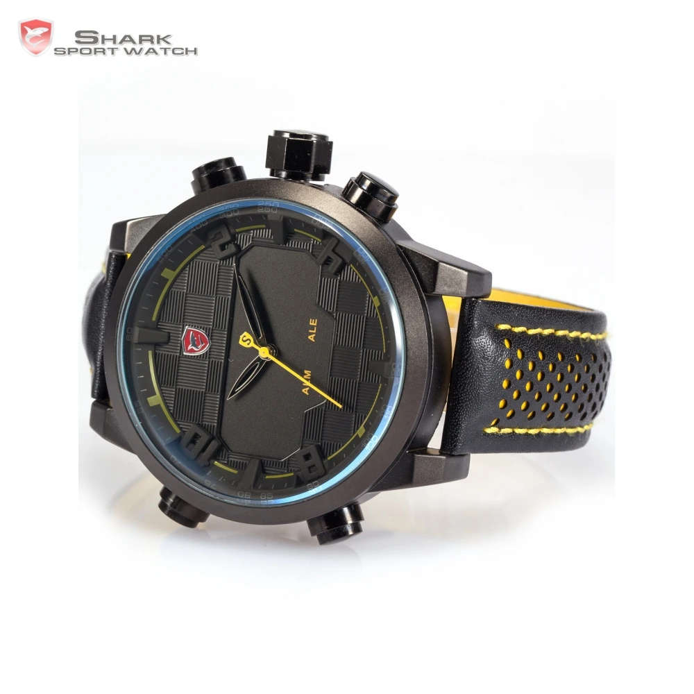 SHARK The Gulper shark Dual Analog/Digital Dual Movement 50MM Watch BRAND NEW