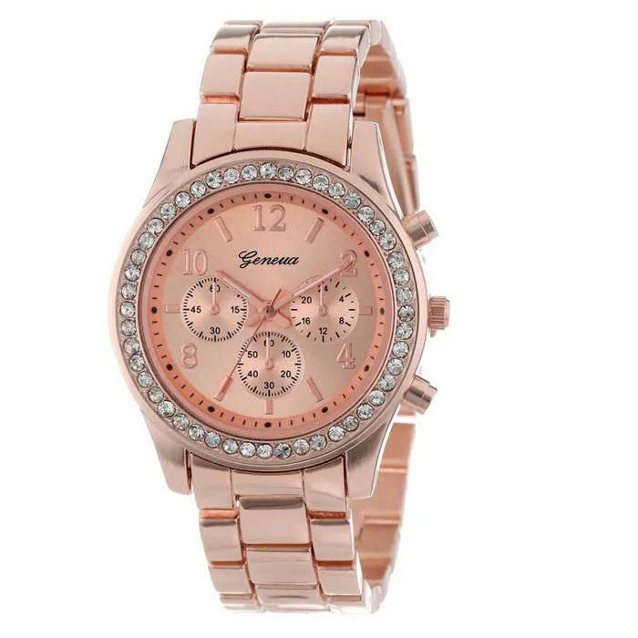 ***STUNNING*** Luxurious Ladies Gold/Silver/Rose Gold Stainless Steel Quartz CZ Wrist Watch