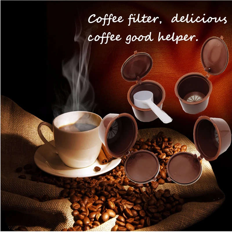 4pcs/pack use 200 times Refillable Dolce Gusto coffee Capsule - LINSBAYWU CIQ Coffee Filter Baskets