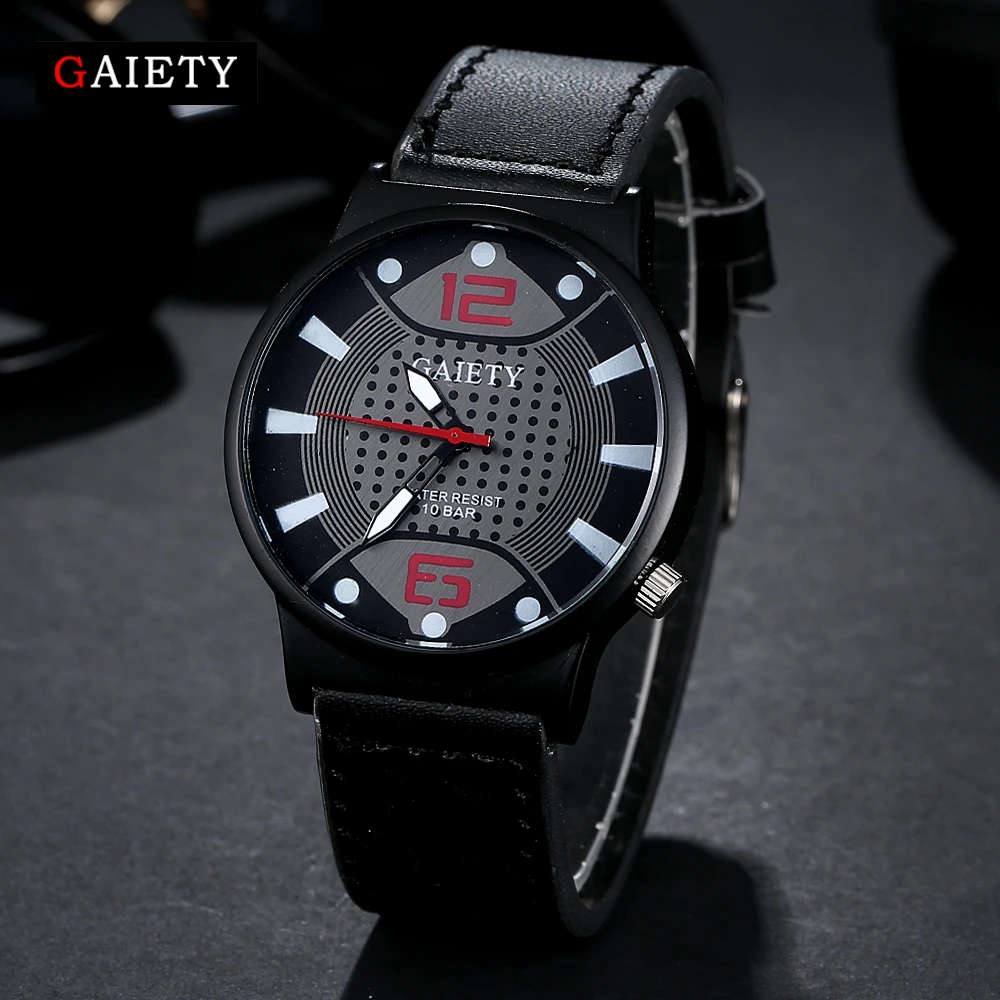 GAIETY  Mens Watch.  -  Black Strap.