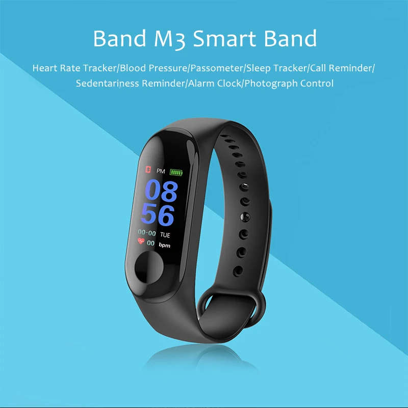 [LOCAL STOCK] M3 Smart Band Wristband Fitness Bracelet Big Touch Screen Color LCD Message