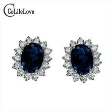CoLifeLove sapphire 925 Sterling Silver earring for woman