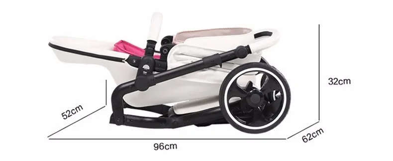 Brand New 2019 Foofoo Baby Stroller Top Landscape Can Change Into Leather Sleeping Basket
